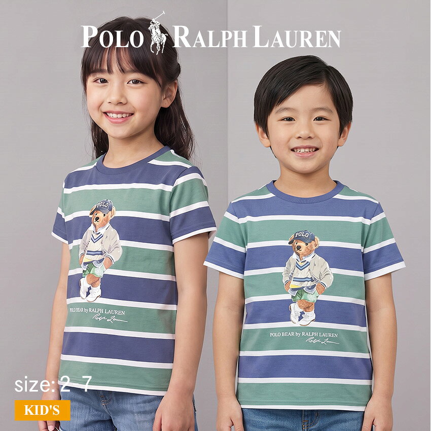 ポロ ラルフ ローレン 半袖Tシャツ POLO RALPH LAUREN コットン ジャージー ベア グラ ストリート Tシャツ キッズ グリーン 緑 RL SS CTN JERSEY NV BEAR GRA ST TEE 322971435 トップス ウェア 半袖 ショートスリーブ キャンプ
