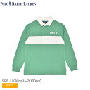 ポロ ラルフ ローレン 長袖Tシャツ POLO RALPH LAUREN ロゴアップリケド コットン ジャージー ラグビー シャツ キッズ グリーン 緑 RL ...