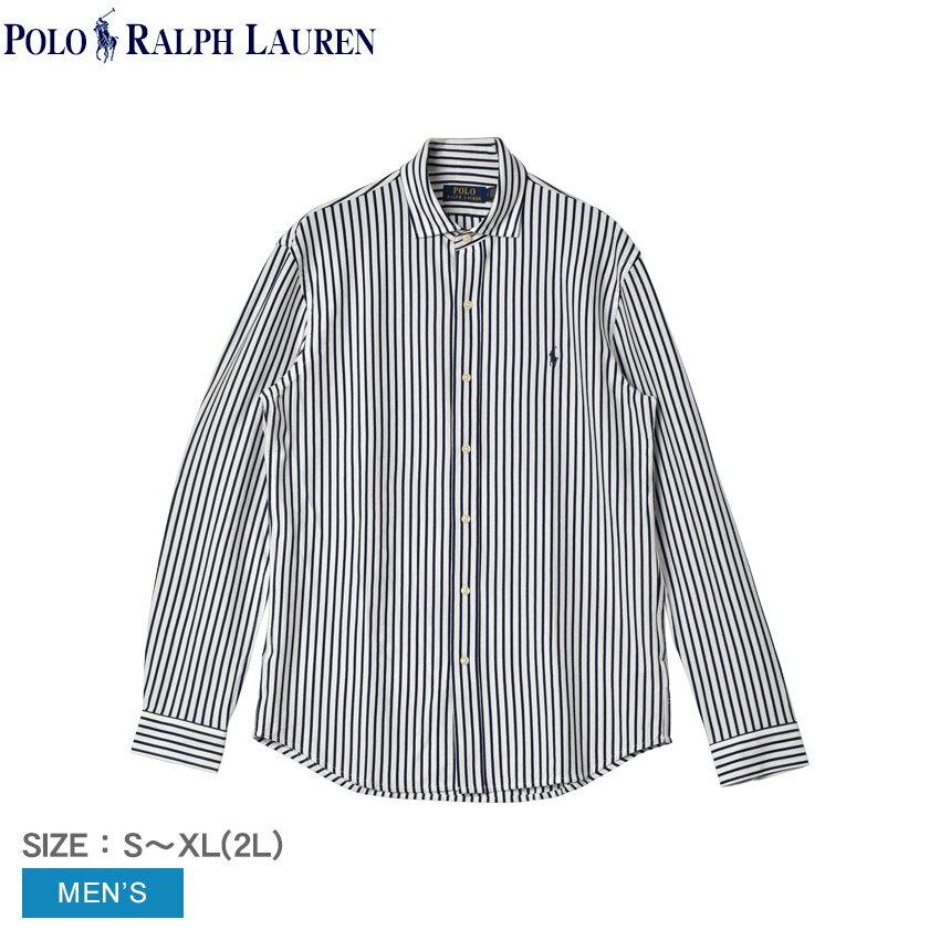 未使用級／近年モデル】ラルフローレン 長袖シャツ ストライプ ロゴ 