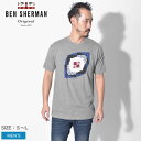 【100円引きクーポン★対象】【メール便可】 BEN SHERMAN ベンシャーマン Tシャツ 半袖 グレー スクエア ターゲット グラフィック Tシャツ SQUARE TARGET GRAPHIC TEE BB19S54817 HTG メンズ イギリス トラッド フラッグチェック チェック柄 英国 半袖