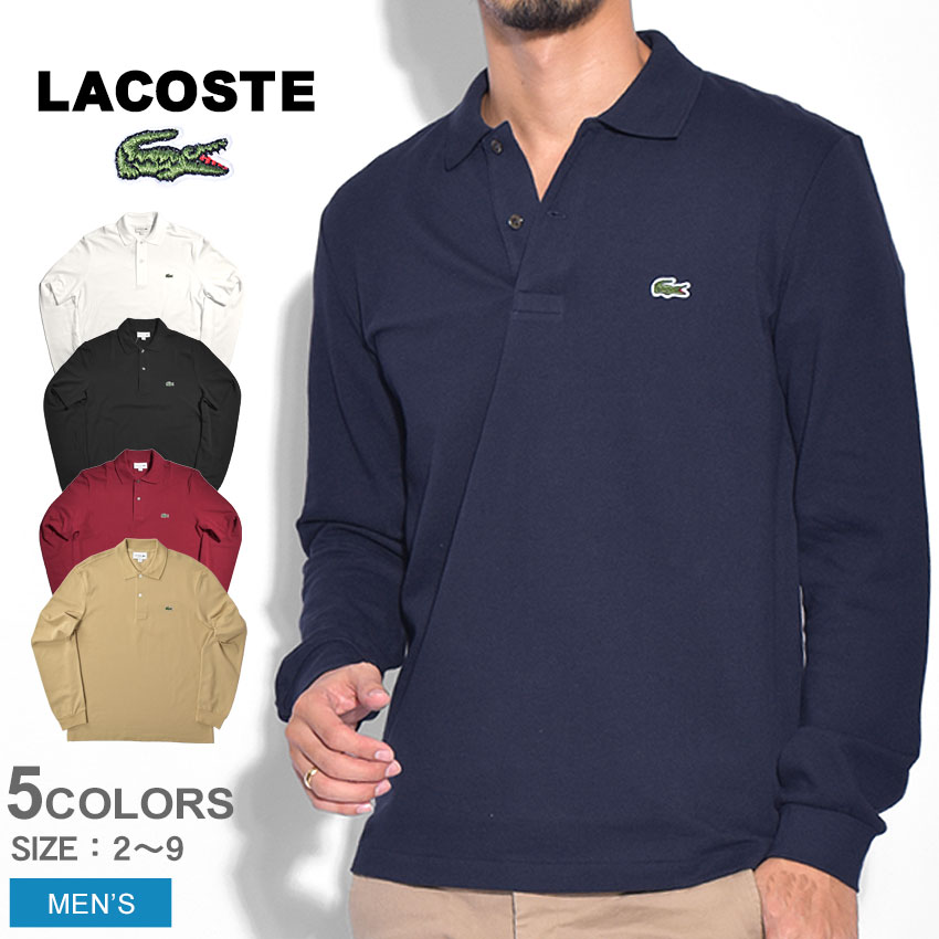 ラコステ 長袖ポロシャツ LACOSTE ロングスリーブ ポロシャツ メンズ ホワイト 白 ブラック 黒 ネイビー 紺 LONG SLEEVE POLO SHIRT L1312 ウエア トップス ポロシャツ ワンポイント ワニ 長袖 定番 人気