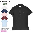 ラコステ 半袖ポロシャツ LACOSTE ストレッチコットンピケポロシャツ レディース ホワイト 白 ブラック 黒 PF5462 ウエア トップス ポロシャツ ...