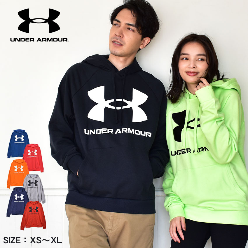 アンダーアーマー パーカー UNDERARMOUR UA ライバル フリース ビッグ ロゴ メンズ ブラック 黒 グレー ネイビー 紺 UA RIVAL FLEECE BIG LOGO 1357093 ウエア トップス スエット スウェット トレーナー フーディ ブランド コールドギア