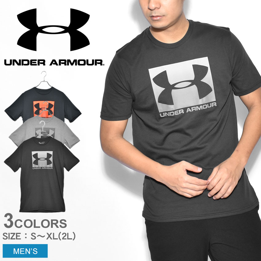 ＼マラソンSALE開催中★／【ゆうパケット配送】 アンダーアーマー 半袖Tシャツ UNDER ARMOUR BOXED SPORTSTYLE SS メンズ ブラック 黒 グレー 1329581 トップス ウェア スポーツ トレーニング ブランド ロゴ ショートスリーブ プリント 半袖のサムネイル