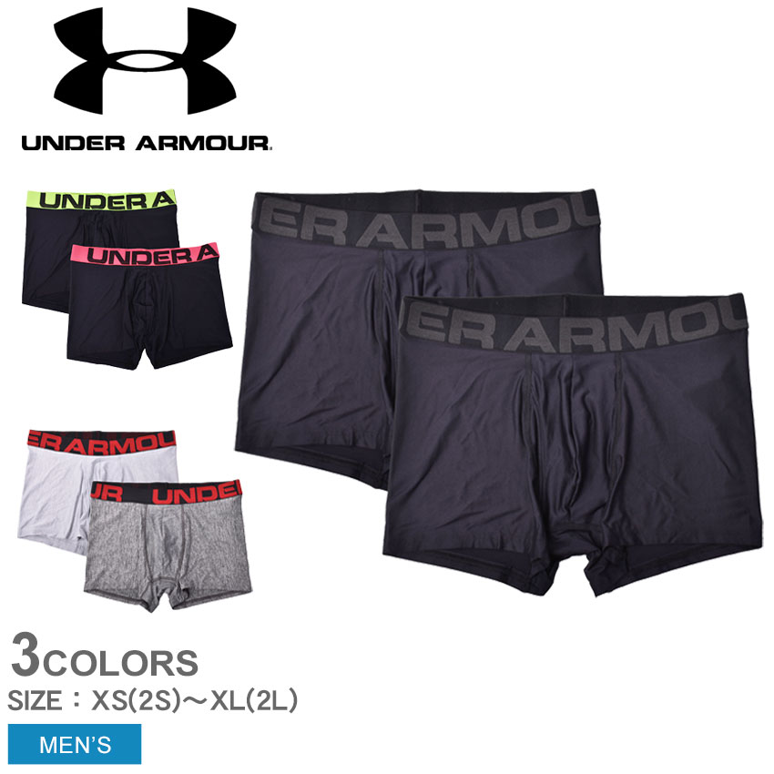 アンダーアーマー ボクサーパンツ メンズ アンダーアーマー アンダーウェア UNDER ARMOUR TECH 3IN 2PACK メンズ ブラック 黒 グレー ピンク 1363618 パンツ ショーツ ブランド トレーニング スポーツ ロゴ スポーティ 下着 2枚 セット アメカジ ストレッチ 通気性 父の日 プレゼント ギフト|slz|