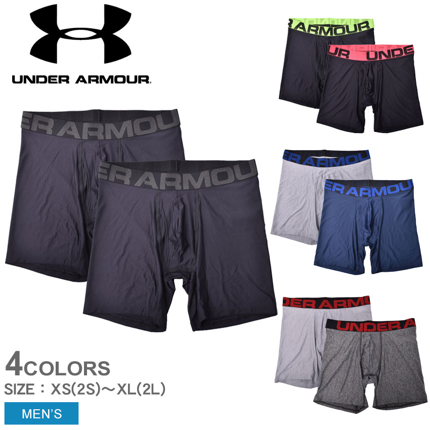 アンダーアーマー アンダーウェア UNDER ARMOUR TECH 6IN 2PACK メンズ ブラック 黒 グレー ネイビー 1363619 パンツ ショーツ ブランド トレーニング スポーツ ロゴ スポーティ 下着 2枚 セット アメカジ ストレッチ 通気性 父の日 プレゼント ギフト