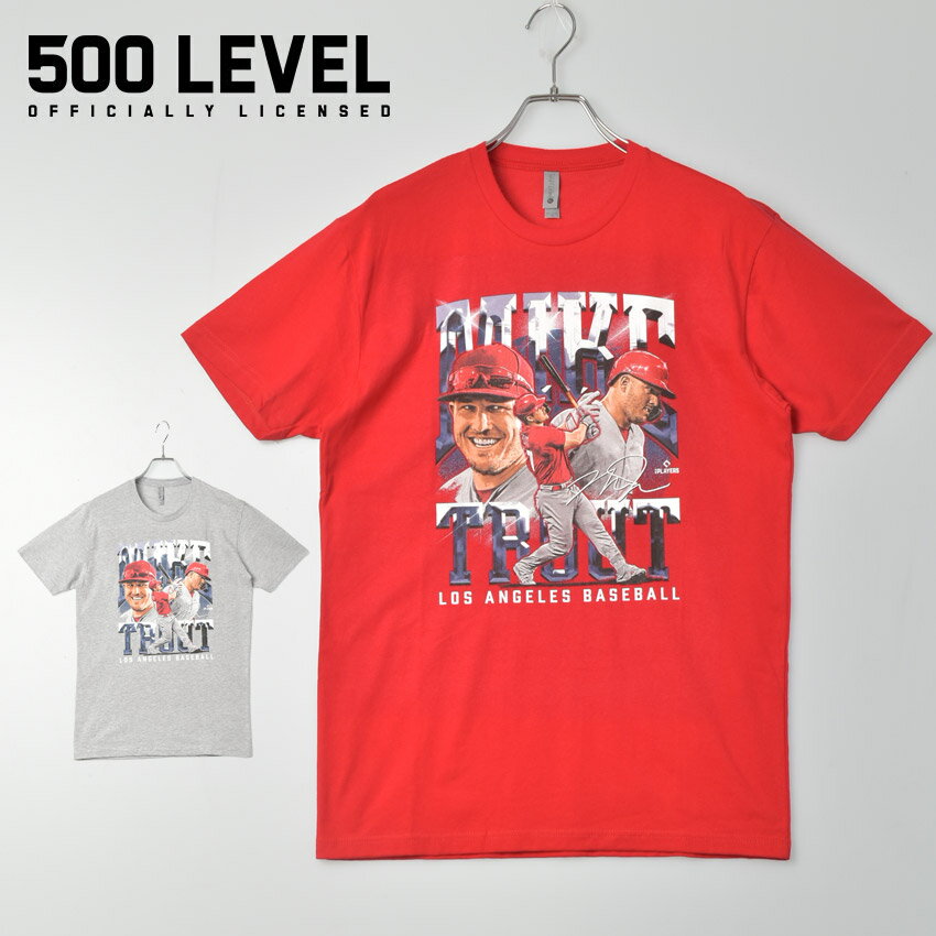 500LEVEL 半袖Tシャツ 500LEVEL BNLCRED-XX-0055-006-53 MIKE TROUT メンズ レッド 赤 BNLCRED-XX-0055-006-53 ウエア トップス 半袖 Tシャツ LOS ANGELES ANGELS ロサンゼルス・エンゼルス MIKE TROUT マイク・トラウト MLB ZSPO