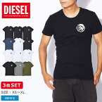 ディーゼル 半袖Tシャツ 3枚セット メンズ DIESEL UMTEE ランダル 3パック Tシャツ UMTEE RANDAL 3P TEE 00SJ5L 0TANL カジュアル ブランド tシャツ トップス 半袖 無地 スポーツ 人気 シンプル クルーネック ブラック 黒 ホワイト 白