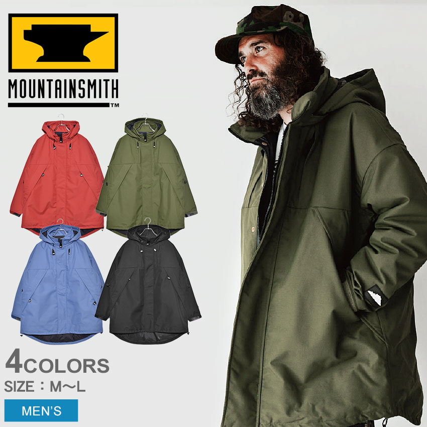 【年末年始★SALE＆クーポン】MOUNTAIN SMITH マウンテンスミス アウトドアジャケット コーチジャケット COACH JACKET MS0-000-190102 メンズ アウター シンプル カジュアル アウトドア レジャー キャンプ ブランド 上着 登山 保温 防寒 黒 青 赤