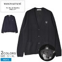 メゾンキツネ カーディガン MAISON KITSUNE ボールド フォックスヘッド パッチ レギュラー カーディガン メンズ ブラック 黒 ネイビー 紺 NM...