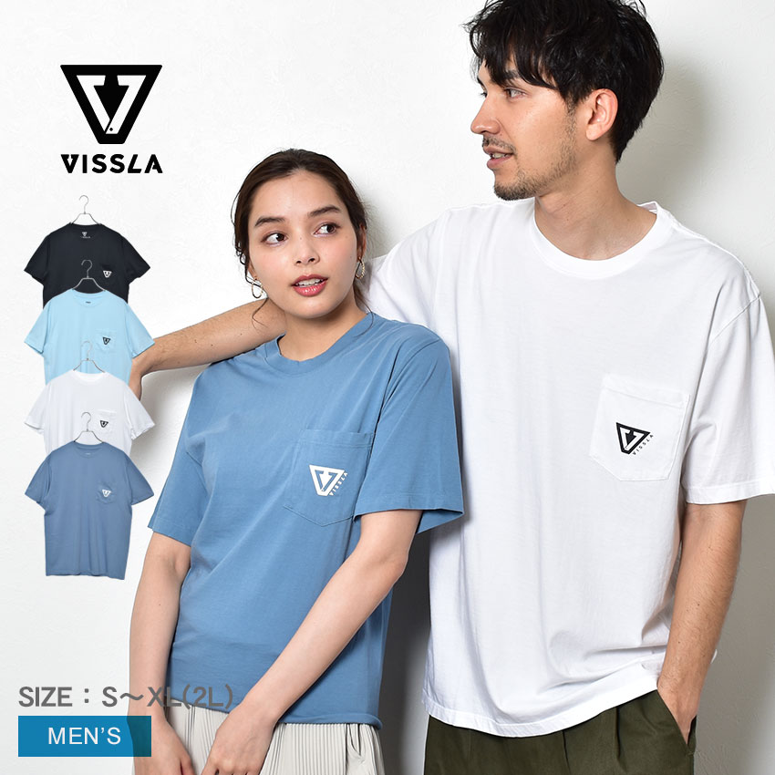 tシャツ メンズ 半袖  ヴィスラ VISSLA エスタブリッシュド オーガニック ポケット ブラック 黒 ホワイト 白 ESTABLISHED ORGANIC PKT TEE M426RETUトップス クルーネック ブランド サーフ サーフィン