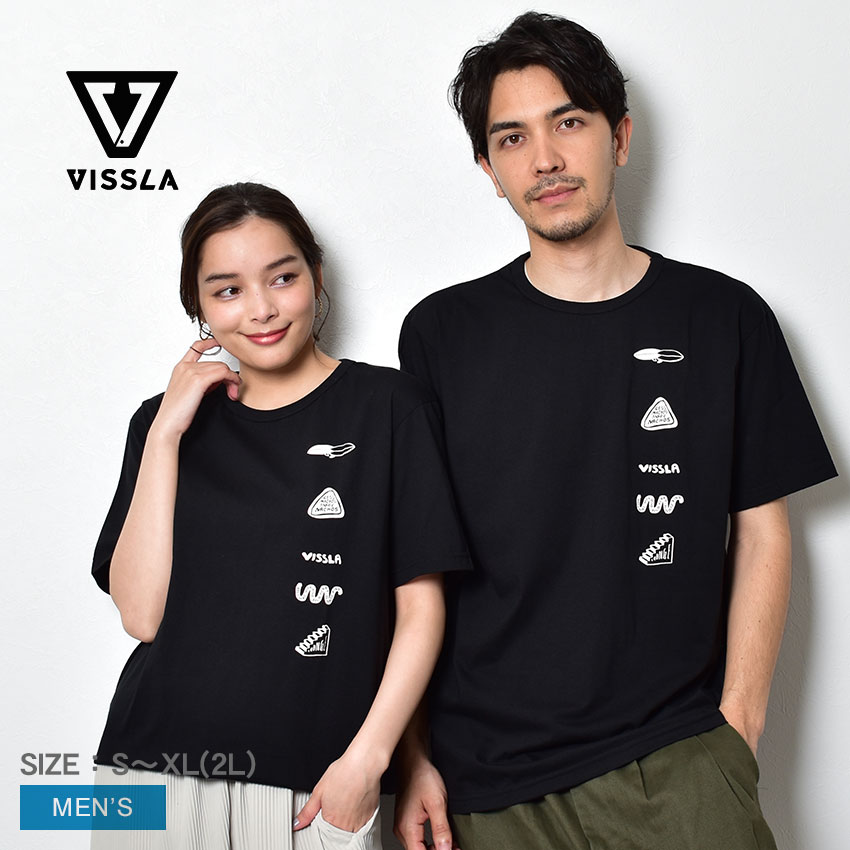 tシャツ メンズ 半袖  ヴィスラ VISSLA モア メイト レス ヘイト Tシャツ ブラック 黒 MORE MATE LESS HATE TEE M422SMML ウエア トップス クルーネック ブランド サーフ サーフィン ロゴ ビーチ 半袖