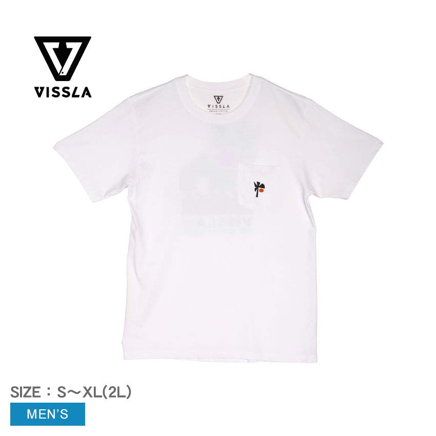 ヴィスラ 半袖Tシャツ VISSLA エコロジーエンター プレミアム ポケットティー メンズ ホワイト 白 ECOLOGY CENTER PREM PKT S/S T M4261TEC トップス カットソー ブランド 半袖 Tシャツ カジュアル サーフ サーファー グラフィック