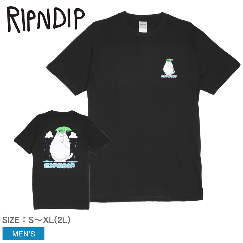 リップンディップ 半袖Tシャツ RIPNDIP SPLISH SPLASH TEE メンズ ブラック 黒 RND9962 ウエア トップス クルーネック ブランド ストリート カジュアル スケボー スポーツ スケート ロゴ アウトドア プリント 半袖 おしゃれ