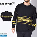 【ポイント10倍★オータムSALE】OFFWHITE オフホワイト ニット ブラック コットン OW セーター COTTON OW SWEATER OMHE016S19C1 メンズ ブランド 高級 ビビッド カジュアル トップス 長袖 オシャレ ライン 黒|men-fku sale|