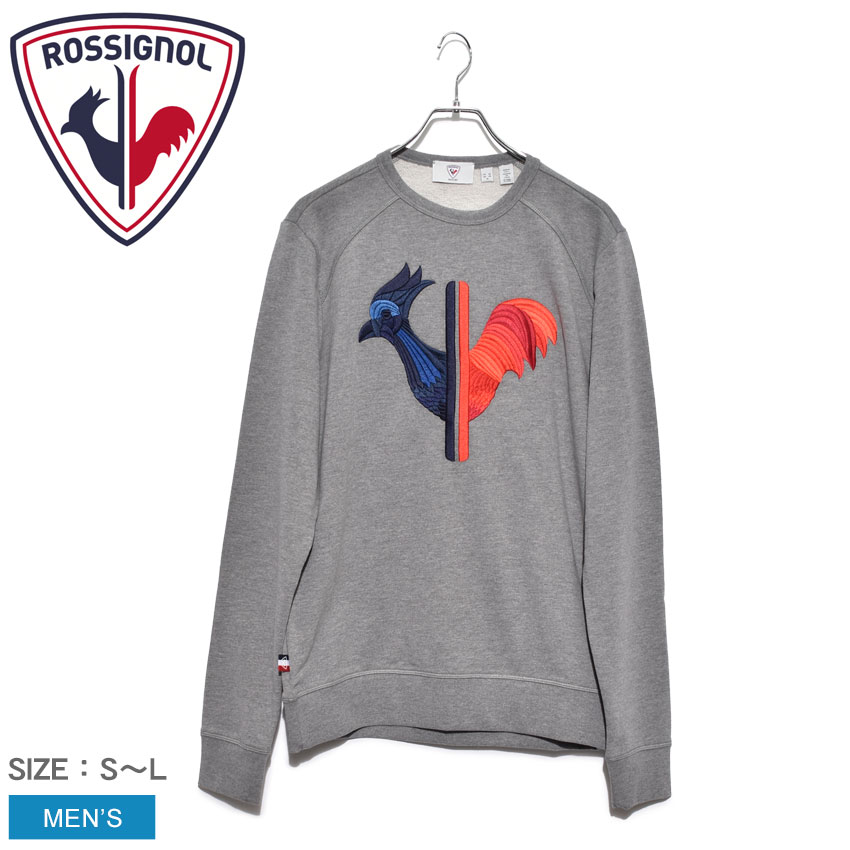 ロシニョール スウェット ROSSIGNOL エンブロイダード ルースター スウェット メンズ グレー EMBROIDERED ROSTER SWEAT RLIMS26 トップス 長袖 シンプル カジュアル ベーシック ストリート ロゴ ラウンド ブランド 刺繍