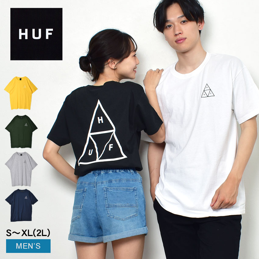 ハフ 半袖Tシャツ HUF エッセンシャル TT ショートスリーブ Tシャツ メンズ ブラック 黒 ホワイト 白 グレー グリー…