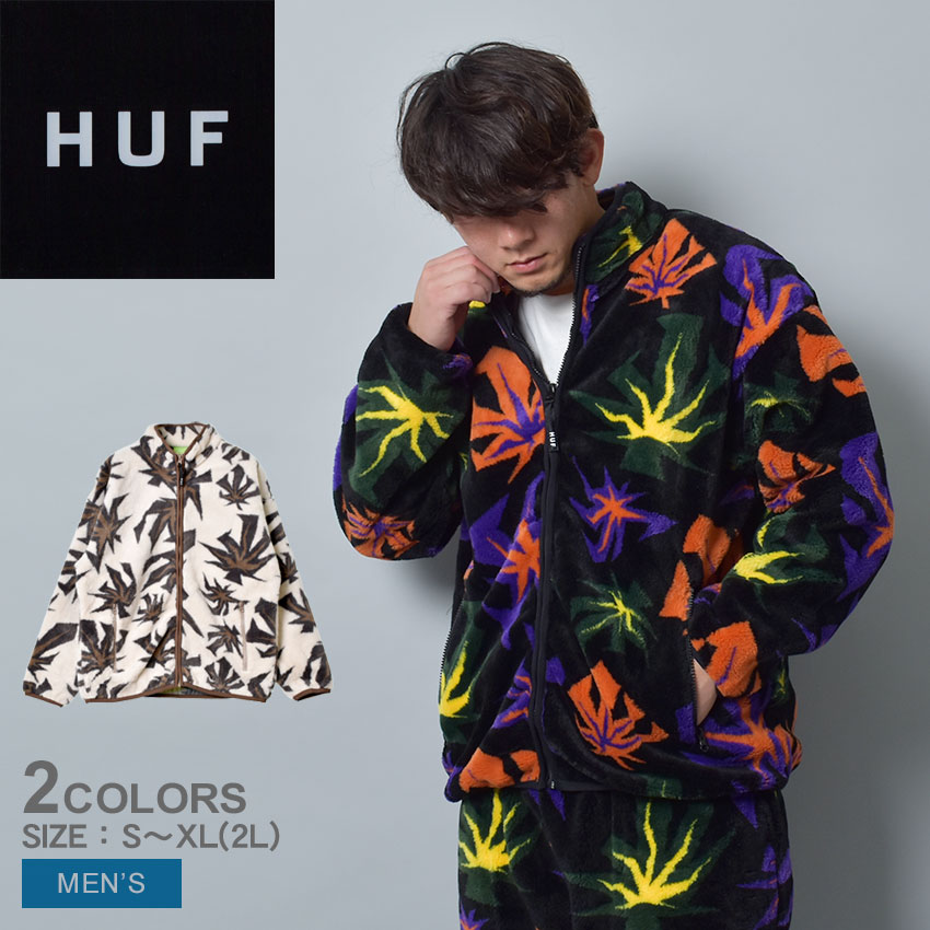 【店内全品★P2倍！】ハフ フリースジャケット HUF ローウェル ジャカード シェルパ ジップ メンズ ホワイト 白 ブラック 黒 マルチカラー LOWELL JACQUARD SHERPA ZIP FL00191 ジャケット ジップアップ フリース 防寒 暖かい 保温 冬 ブランド アウトドア