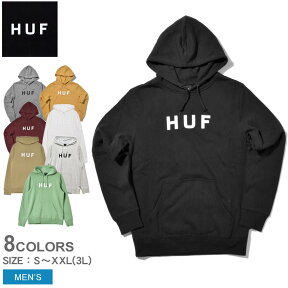 【店内全品★P5倍！】ハフ パーカー HUF OG ロゴ プルオーバーフーディ メンズ ブラック 黒 ホワイト 白 グレー ベージュ OG LOGO PULLOVER HOODIE PF00099 ウェア トップス プルオーバーパーカー スウェット スエット 長袖 ロングスリーブ フード 裏起毛