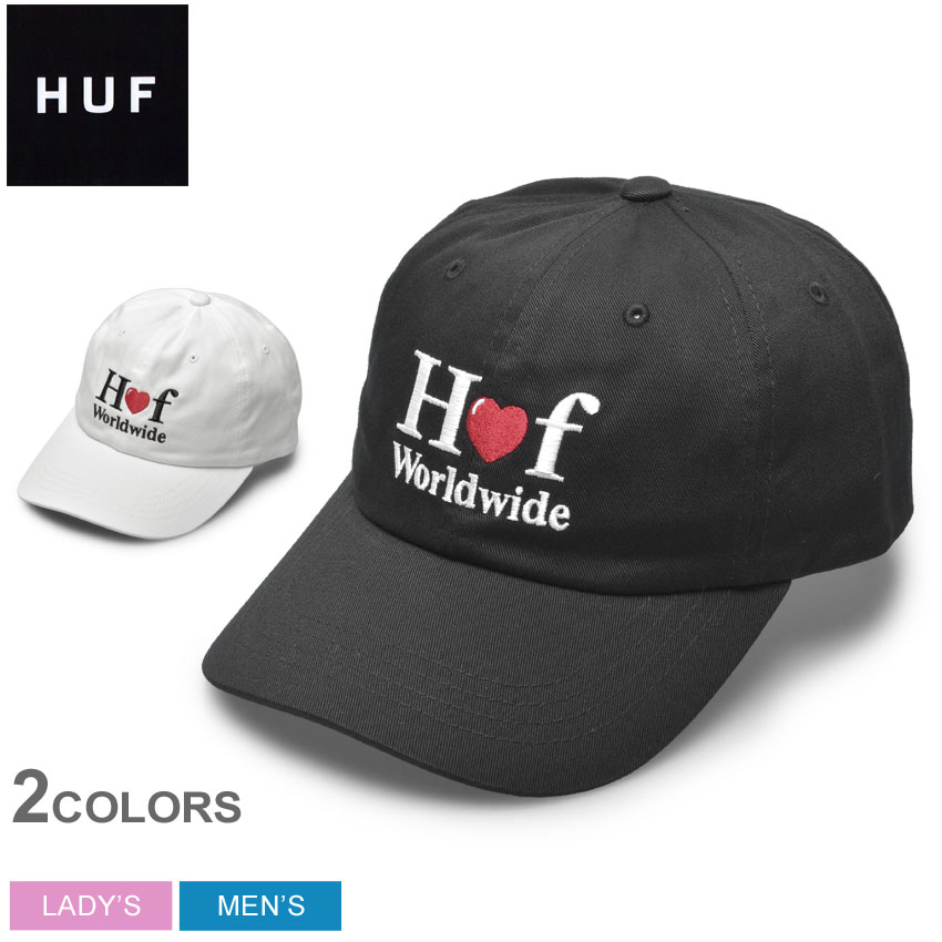 HUF ハフ キャップ LOVE CV HAT ラブ CV ハット HT00316 メンズ レディース 帽子 スポーツ トレーニング 運動 黒 カジュアル シンプル スポーティ ロゴ 刺繍