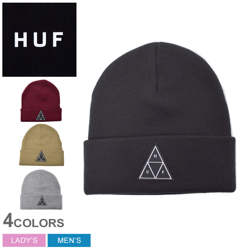 【ゆうパケット配送】 ハフ ニット帽 HUF エッセンシャルTTビーニー メンズ レディース ブラック 黒 ベージュ ESSENTIALS TT BEANIE BN00089 帽子 ニットキャップ キャップ ロゴ カジュアル ストリート ビーニー ベーシック スケート レッド