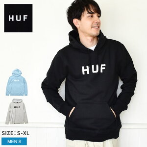 ハフ パーカー HUF OG ロゴ プルオーバーフーディ メンズ ブラック 黒 グレー OG LOGO PULLOVER HOODIE PF00490 ウェア トップス プルオーバー フード パーカー スウェット 長袖 ロングスリーブ フード 裏起毛 カジュアル オーバーサイズ 大きめ