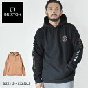 【店内全品★P2倍！】ブリクストン パーカー BRIXTON CREST HOOD メンズ ブラック 黒 ベージュ 22021 ウエア トップス プルオーバーパーカー スウェット スエット フーディ 長袖 シンプル ブランド ストリート カジュアル おしゃれ 裏起毛