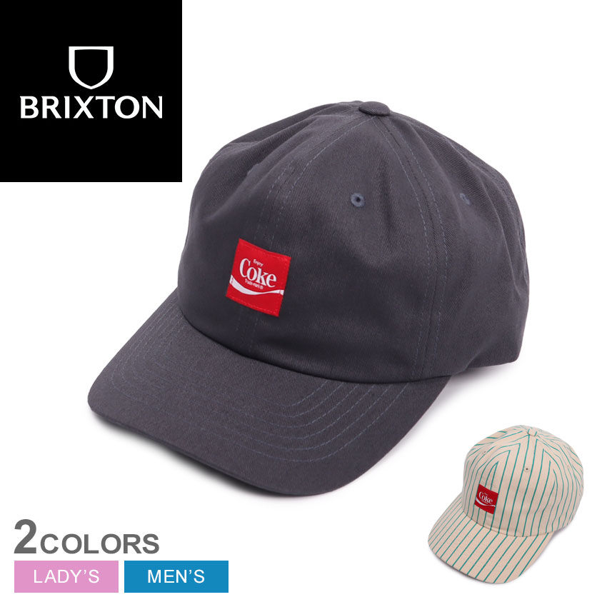 【P10倍★SALE】ブリクストン 帽子 BRIXTON COCA-COLA DELIVERY LP CAP メンズ レディース ベージュ ブラック 黒 11389 ユニセックス キャップ コカ・コーラ コラボ コラボレーション シンプル ブランド ストリート カジュアル ストライプ 無地|slz|