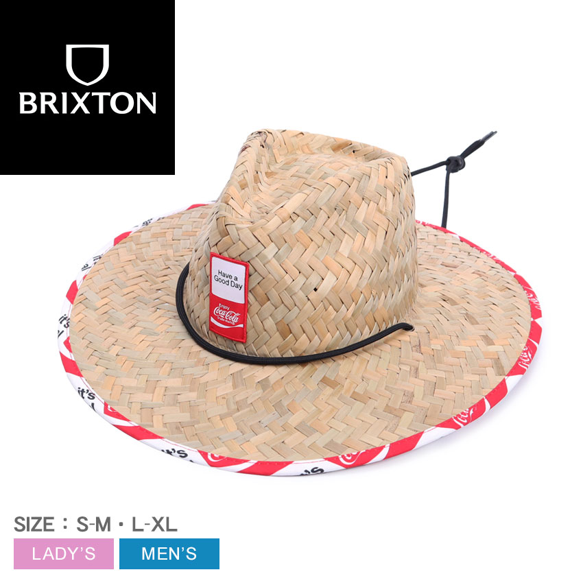 【店内全品★P5倍！】ブリクストン 帽子 BRIXTON COCA-COLA SUN HAT メンズ レディース ベージュ レッド 赤 11519 ユニセックス ハット コカ・コーラ コラボ コラボレーション ストローハット 麦わら帽子 麦わら シンプル ブランド ストリート カジュアル