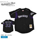 ミッチェルアンドネス ゲームシャツ MITCHELL ＆ NESS オーセンティック ラリー・ウォーカー コロラド・ロッキーズ 2003 ジャージ メンズ ブラック 黒 パープル Authentic Larry Walker Colorado Rockies 2003 Jersey ZSPO