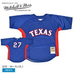 【店内全品★P5倍！】ミッチェルアンドネス ユニフォーム MITCHELL ＆ NESS MLB AUTHENTIC VLADIMIR GUERRERO TEXAS RANGERS 2010 BP JERSEY メンズ ブルー 青 レッド 赤 ABPJ3349-TRN10VGUROYA ウエア トップス ブラディミール・ゲレーロ MLB ZSPO