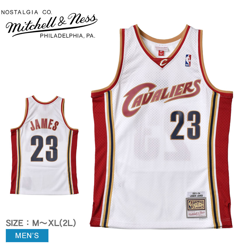 【店内全品★P5倍！】ミッチェル＆ネス ユニフォーム MITCHELL＆NESS スイングマン ジャージ レブロンジェームズ クリーブランドキャバリアーズ 2003-04 メンズ ホワイト 白 SWINGMAN JERSEY LEBRON JAMES CLEVELAND CAVALIERS 2003-04