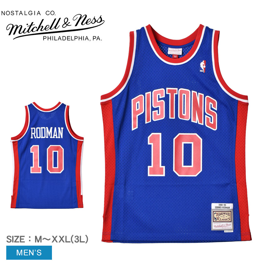 【店内全品★P5倍！】ミッチェル＆ネス ユニフォーム MITCHELL＆NESS スイングマン ジャージー デトロイトピストンズ ロード 1988-89 デニスロッドマン メンズ ブルー 青 SWINGMAN JERSEY DETROIT PISTONS ROAD 1988-89 DENNIS RODMAN SMJYGS18162-DPIROYA88DRD