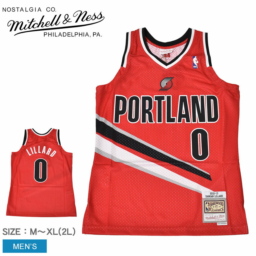 【店内全品★P5倍！】ミッチェルアンドネス ユニフォーム MITCHELL ＆ NESS スイングマン デイミアン リラード ポートランド トレイルブレイザーズ オルタネイト 2012-13 ジャージ メンズ ブラック 黒 レッド 赤 SWINGMAN DAMIAN LILLARD PORTLAND TRAIL ZSPO