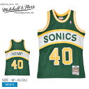 ミッチェルアンドネス ユニフォーム MITCHELL ＆ NESS スイングマン ジャージ シアトルスーパーソニックス 1994-95 ショーン ケンプ メンズ ホワイト 白 グリーン 緑 イエロー SMJYAC18105-SSUDKGN94SKE NBA バスケットボールジャージ ZSPO slz