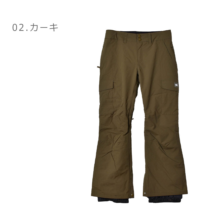 DCシューズ ロングパンツ DCSHOECOUSA NONCHALANT PANT レディース ブラック 黒 カーキ ベージュ ADJTP03011 スノボ ボトムス 防寒 パンツ 冬 ロング丈スキーウェア スキーパンツ スノーボードウェア スノーボード 防水 ウィンタースポーツ