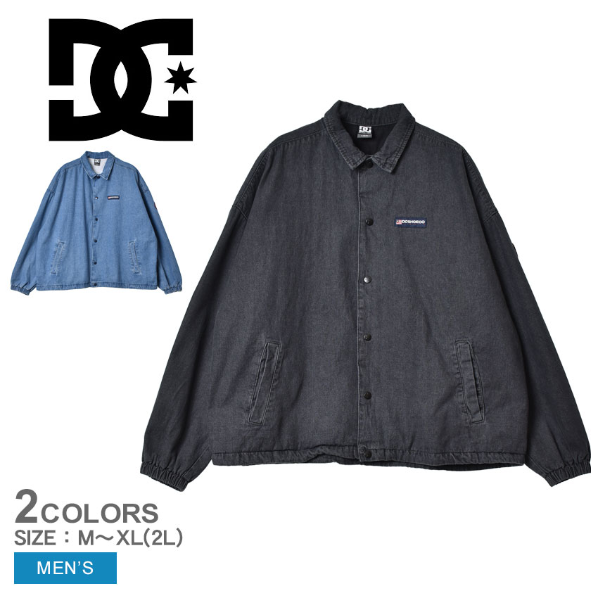 【店内全品★P2倍！】DCシューズ コーチジャケット DCSHOECOUSA 23 COACH JACKET メンズ ブルー 青 ブラック 黒 DJK231021 ウェア 上着 羽織り 長袖 アウター ジャケット ブルゾン デニム ブラックデニム ロゴ ワッペン ブランド カジュアル ストリート