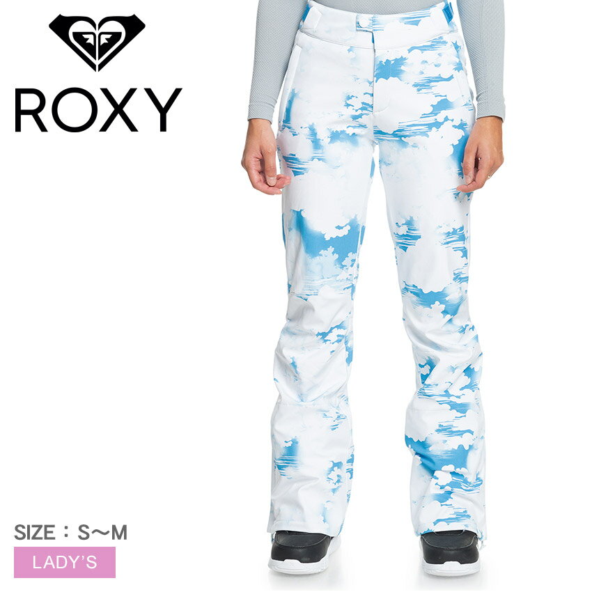 【店内全品★P5倍！】ロキシー シェルパンツ ROXY CHLOE KIM PT 15K SKINNY FIT レディース ブルー ホワイト 青 白 ERJTP03222 ボトムス パンツ コラボ クロエキム スノーボード スノボー ウィンタースポーツ かわいい おしゃれ レジャー ロゴ 防寒