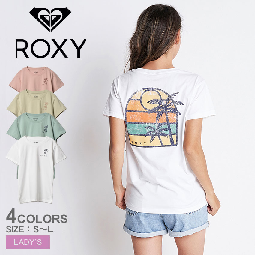 【ゆうパケット配送】 ロキシー 半袖Tシャツ ROXY SUNSET PALM バックプリント Tシャツ レディース ホワイト ピンク べージュ ブルー RST221109 トップス 半袖 Tシャツ カジュアル スポーティ プリント サーフ ビーチ クルーネック ホワイト ピンク べージュ 国内正規品のサムネイル