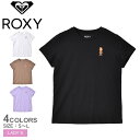 【店内全品★P5倍！】【ゆうパケット配送】ロキシー 半袖Tシャツ ROXY MOONLIGHT 刺繍 Tシャツ レディース ホワイト 白 ブラック 黒 MOONLIGHT RST231107 トップス 半袖 Tシャツ カジュアル サーフ クルーネック 刺繍 シンプル パイナップル ハイビスカス 花 蝶々 slz