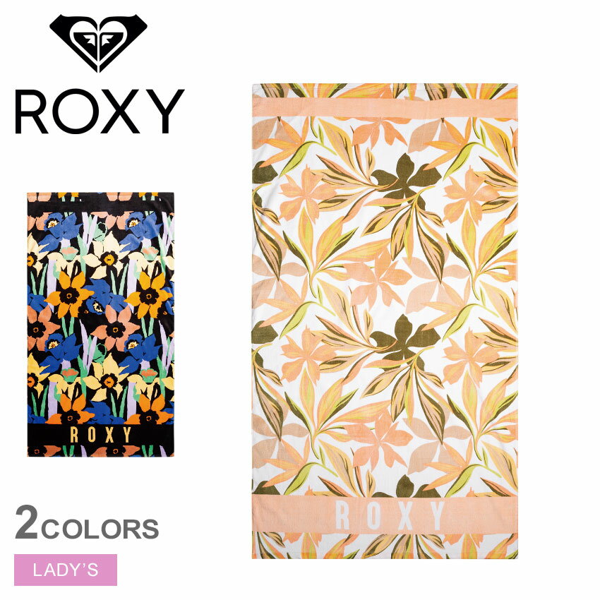 【店内全品★P2倍！】ロキシー タオル ROXY COLD WATER PRINTED レディース ブラック 黒 ホワイト 白 ERJAA04128 ブランド ロゴ サーフ サーファー ビーチ プール フラワー 花柄 スポーツ アウトドア レジャー ストリート 大判 雑貨 かわいい おしゃれ