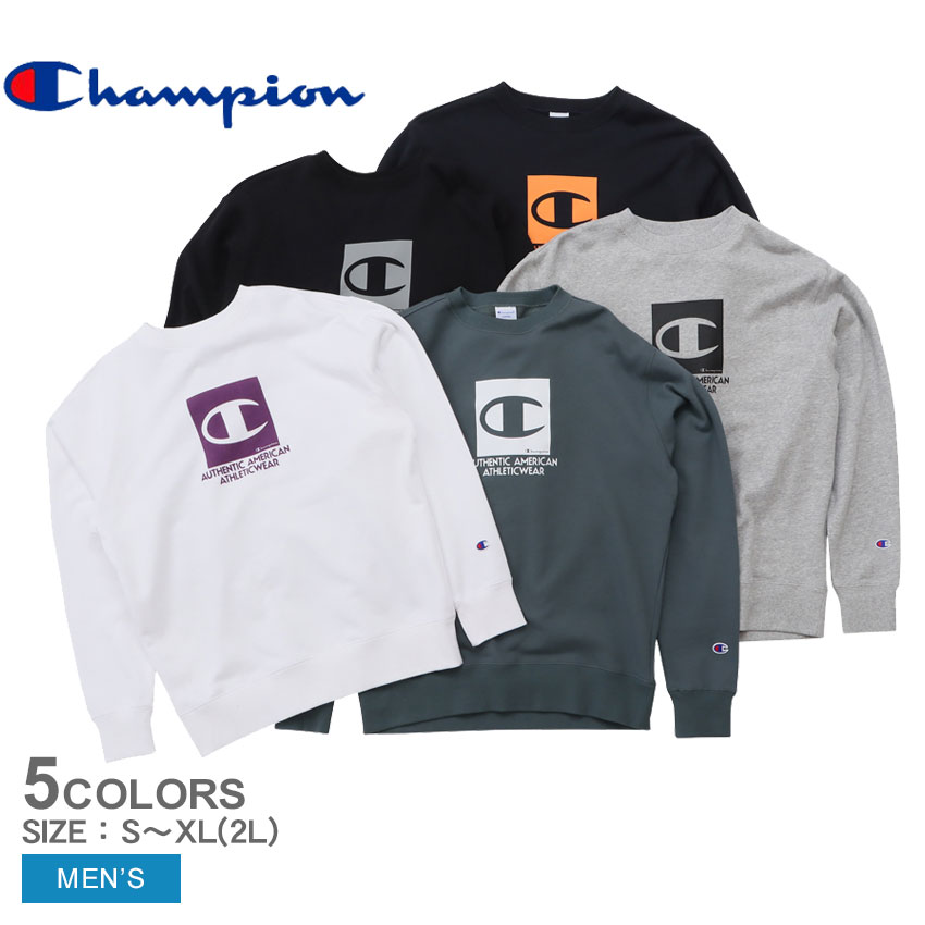 【店内全品★P5倍！】チャンピオン トレーナー CHAMPION クルーネックスウェットシャツ メンズ ホワイト 白 グレー ブラック 黒 CREW NECK SWEATSHIRT C3-W018 ウエア トップス スエット スウェット ブランド USAコットン シンプル カジュアル アメカジ