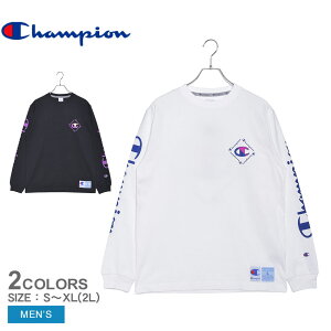 チャンピオン 長袖Tシャツ CHAMPION ロングスリーブ Tシャツ メンズ ホワイト 白 ブラック 黒 L/S T-SHIRT C3-R402 ウエア トップス ブランド クルーネック プリント カジュアル スポーティー 長袖|tsh-fku sale|