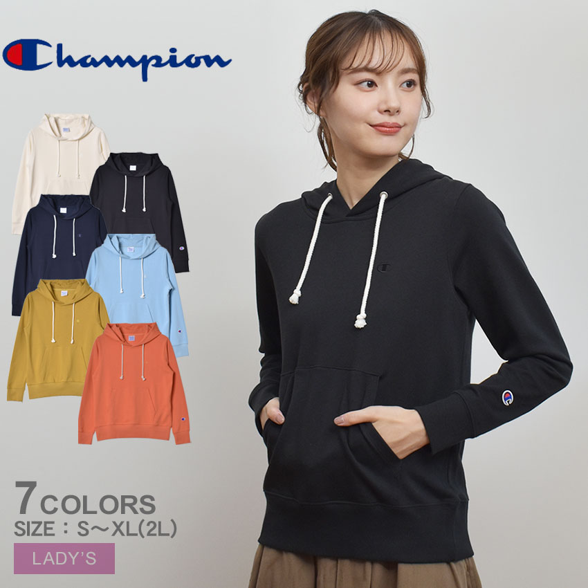 チャンピオン パーカー レディース 【店内全品★P5倍！】チャンピオン パーカー CHAMPION ウィメンズ フーデッド スウェットシャツ レディース ブラック 黒 ホワイト 白 グレー CW-T108 ウエア トップス スエット プルオーバー ブランド シンプル カジュアル アメカジ スポーティ ワンポイント