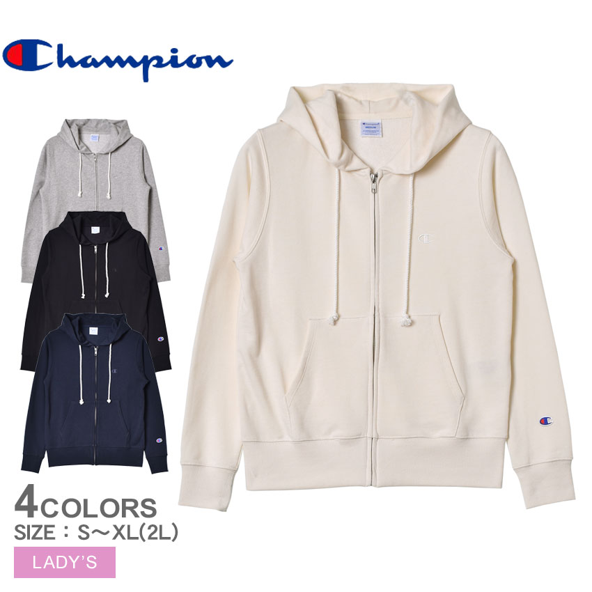 ＼楽天ス—パーSALE開催中★／チャンピオン パーカー CHAMPION ウィメンズ ジップフーデッド スウェットシャツ レディース ブラック 黒 ホワイト 白 グレー CW-T109 ウエア トップス スエット フルジップ ブランド シンプル カジュアル アメカジ スポーティのサムネイル