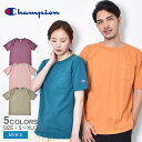 【店内全品★P5倍！】チャンピオン 半袖Tシャツ CHAMPION T1011 ポケットTシャツ メンズ レディース オレンジ パープル T1011 T-SHIRT WITH POCKET C5-V305 【ゆうパケット配送】ウエア トップス バインダーネック ブランド シンプル カジュアル アメカジ ワンポイント