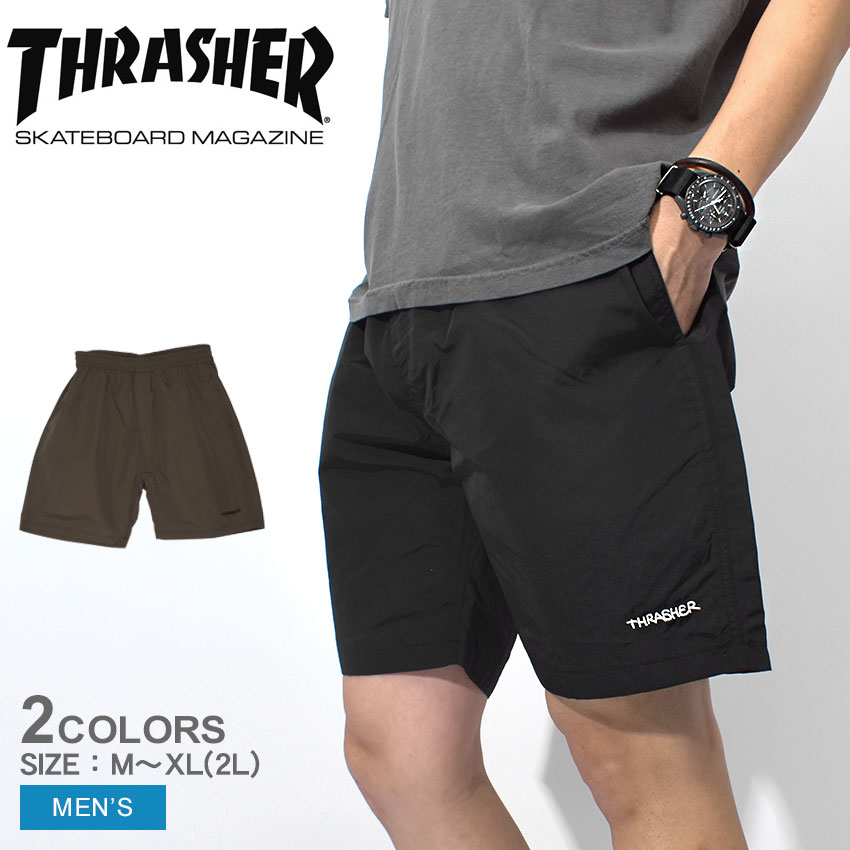 《アイテム名》 スラッシャー ボトムス THRASHER メンズ GONZ ロゴ バギー ショーツ TH6067 《ブランドヒストリー》 1981年にサンフランシスコでEric Swenson、Fausto Vitelloが創刊して言わずと知れたUSAを代表するスケートボード専門誌THRASHER MAGAZINE。雑誌の刊行だけに留まらずその様々なカルチャーシーンで登場し、話題となり、現在に至るまで、ブランドとしての地位は世界中の若者たちの間で確固たる物となっている。 《アイテム説明》 スラッシャーより「GONZ ロゴ バギー ショーツ」です。裾に施したスラッシャーのブランドロゴがアクセントになった一枚。フロントとバックにポケット完備でスマホや小物を収納するのにも便利。カジュアルからストリートスタイルまで似合うショートパンツ。 《カラー名/カラーコード/管理No.》 01.ブラック/-/"24370270" 02.ダークオリーブ/-/"24370271" メーカー希望小売価格はメーカー商品タグに基づいて掲載しています。 製造・入荷時期により、細かい仕様の変更がある場合がございます。上記を予めご理解の上、お買い求め下さいませ。 関連ワード： ウェア パンツ ハーフパンツ ショートパンツ ウエストゴム ストリート スケート スケボー スケートボード カジュアル バギーパンツ ロゴ 刺繍 刺しゅう ワンポイント date 2023/05/16Item Spec ブランド THRASHER スラッシャー アイテム ボトムス スタイルNo TH6067 商品名 GONZ ロゴ バギー ショーツ 性別 メンズ 原産国 China 他 素材 ナイロン 100％ 採寸 単位(cm) ウエスト ヒップ 股上 股下 ワタリ幅 裾幅 総丈 M 67 114 30 16.5 30 28.5 49 L 74 122 31 17.5 31.5 30 52 XL(2L) 78 124 32 18 32.5 31 54 ※上記サイズは、実際に同一の商品を採寸した結果です。 商品によっては個体差がありますので誤差がでることが御座いますので参考目安としてご覧下さい。また、測定方法によっても誤差が生じますので、予めご了承ください。 サイズについて詳しくはこちらをご覧下さい。 当店では、スタジオでストロボを使用して撮影しております。商品画像はできる限り実物を再現するよう心掛けておりますが、ご利用のモニターや環境等により、実際の色見と異なる場合がございます。ご理解の上、ご購入いただけますようお願いいたします。 ▲その他アイテムはこちら