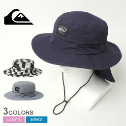 【店内全品★P2倍！】クイックシルバー ビーチハット QUIKSILVER UV WATER BEACH HAT SATURN メンズ レディース ネイビー 紺 ブルー 青 QSA241715 帽子 サーフブランド サーファー サーフィン あご紐 海水浴 プール シンプル ワンポイント ロゴ