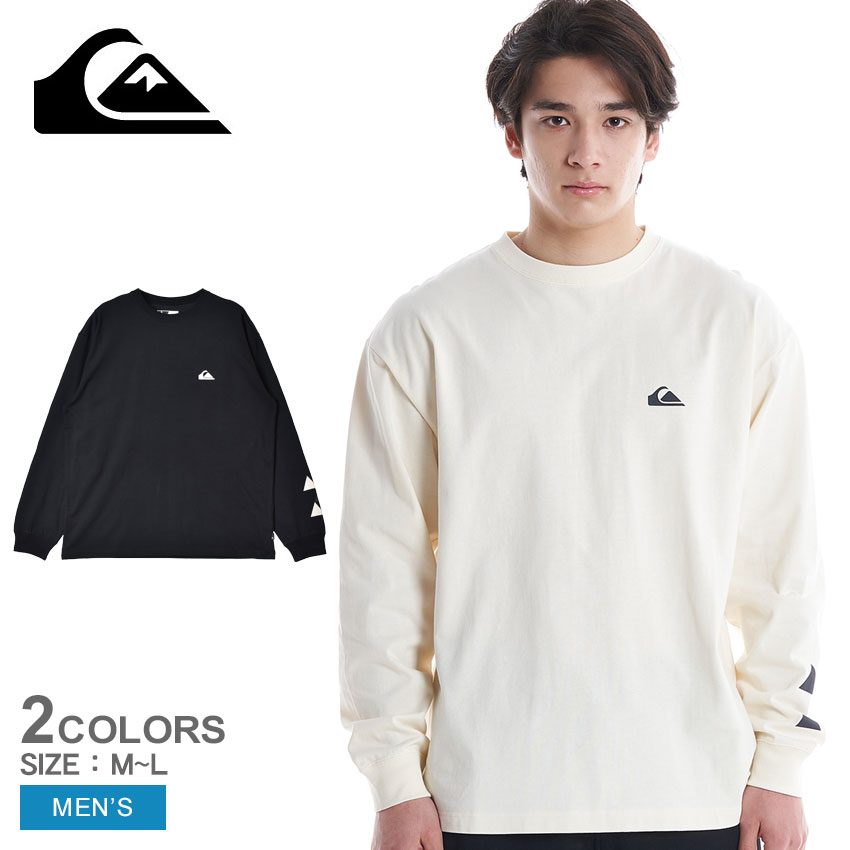 クイックシルバー 長袖Tシャツ QUIKSILVER カノア スリー LT メンズ ブラック 黒 ホワイト 白 KANOA THREE LT QLT224131 五十嵐カノア ウエア トップス クルーネック ブランド カジュアル シンプル サーフ アウトドア プリント 長袖