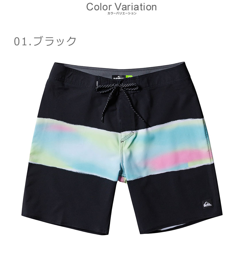 クイックシルバー ボードショーツ QUIKSILVER SURFSILK AIR BRUSH 19 メンズ ホワイト 白 ブラック EQYBS04785 海パン サーフトランクス サーフィン サーファー ボトムス 短パン パンツ ハーフパンツ ブランド カジュアル 柄 海 夏 国内正規品